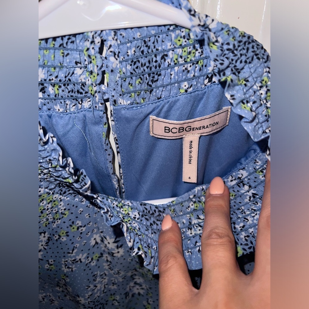 Bcbgeneration Smocked Neck Ruffle Mini Dress - image 8